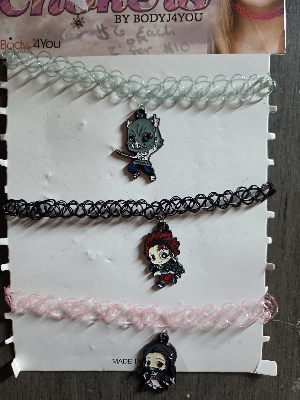 Lot Of 3 Demon Slayer Choker Necklaces